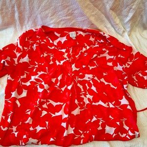 Soho New York and Co red and white blouse